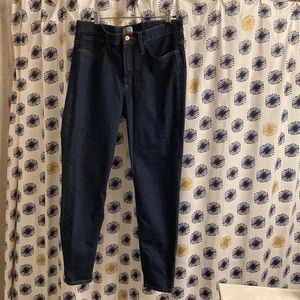 J.Crew 9” high-rise toothpick cut jeans, dark blue - size 31